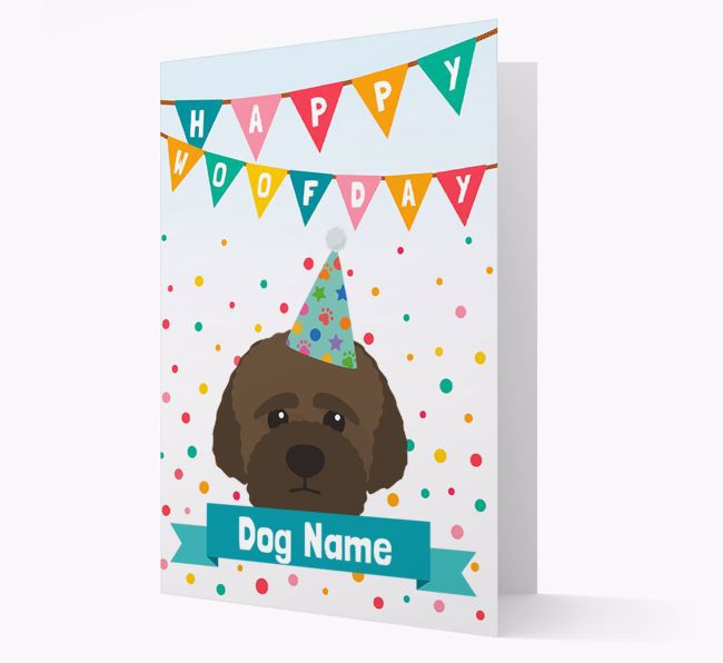 Personalized Card 'Happy Woofday {dogsName}' with {breedCommonName} Icon